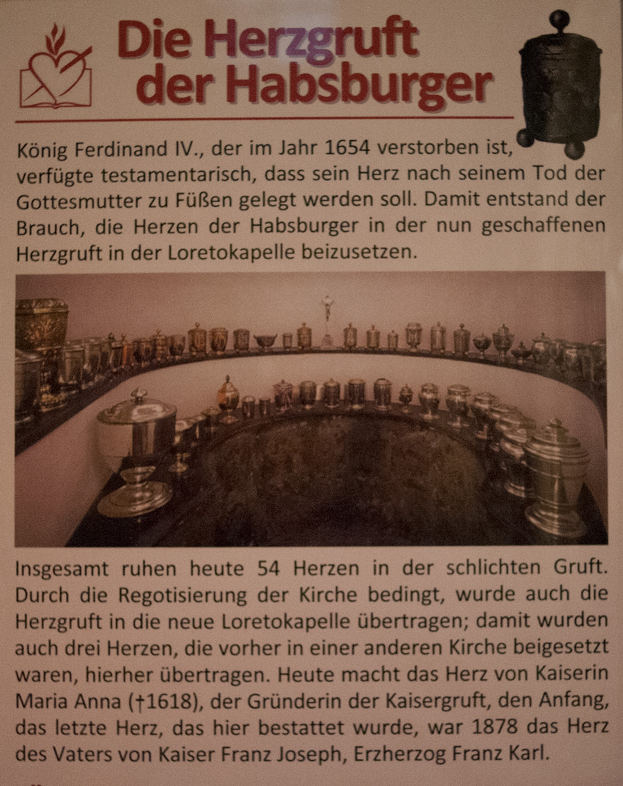 Habsbourg, Augustinerkirche, Augustins, Herzgruft, crypte des Augustins